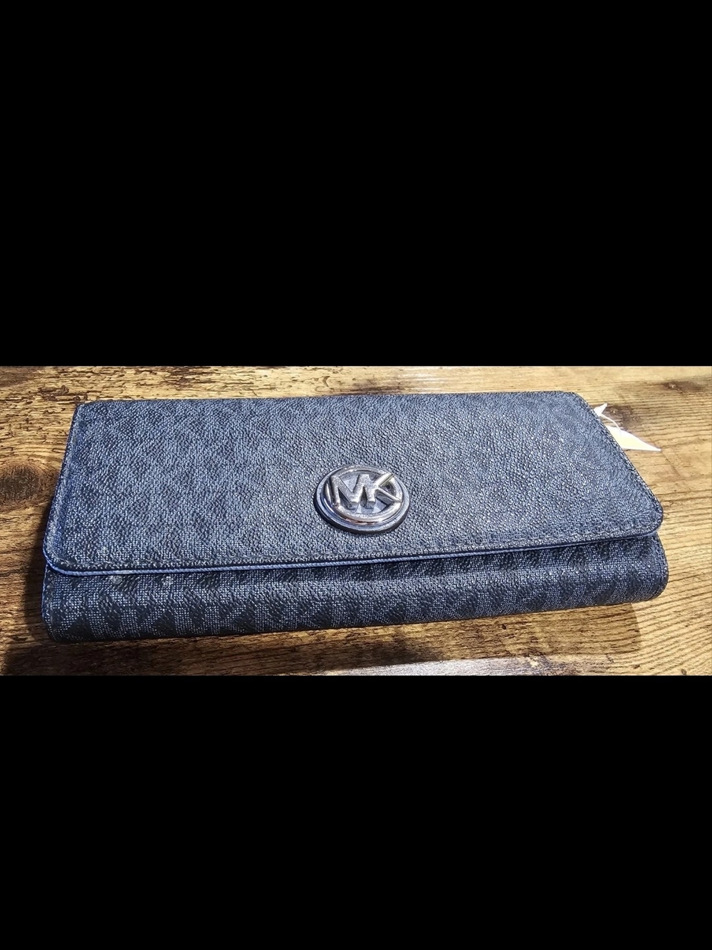 Michael Kors Fulton Flap Continental Wallet Admiral Denim MK Logo NWT